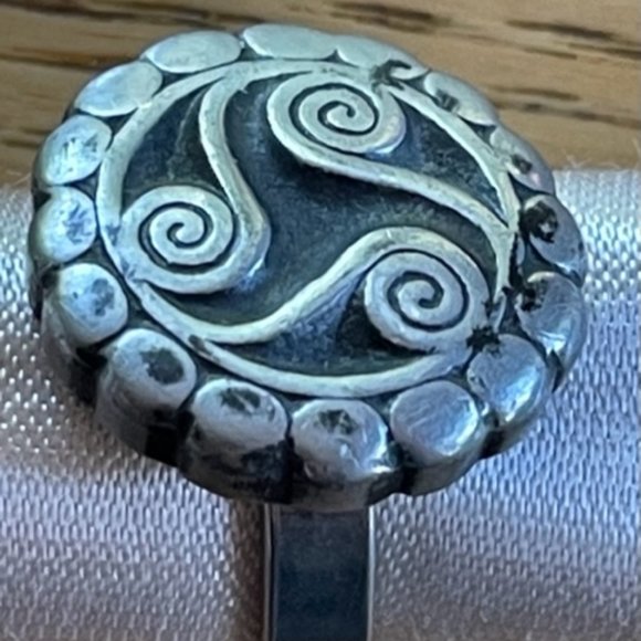 Mid-Century JORGEN JENSEN #253 PEWTER RING (Denmark) 1970’s MCM Scandinavian - Picture 2 of 11